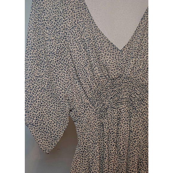 Women's Beige Black Leopard Print High Low Dress - Picture 9 of 10